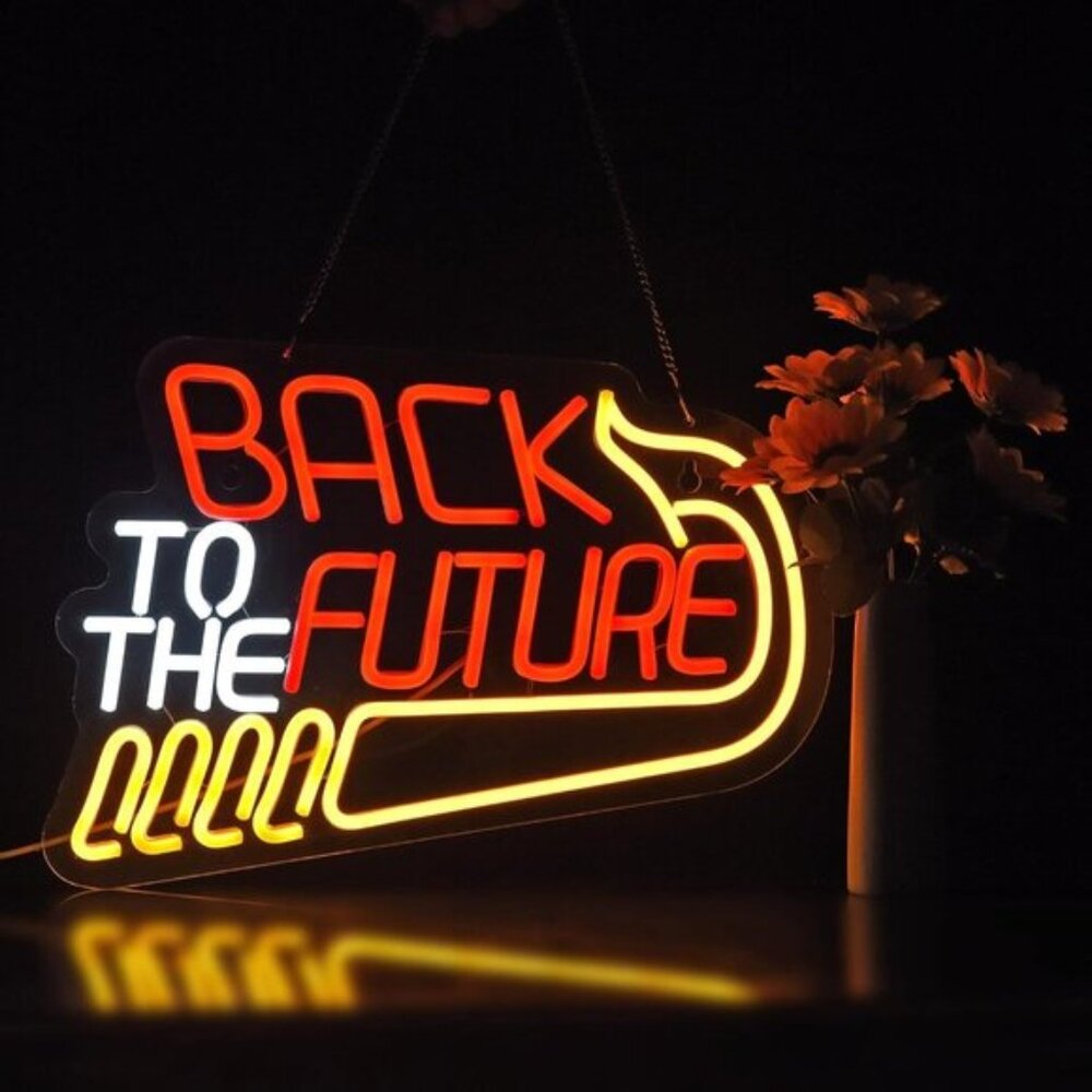 New Back To The Future Neon Sign, Dimmable LED Light for Wall, Bar & Party Decor